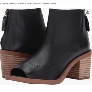 Kelsi Dagger Black Open Toe Block Heels